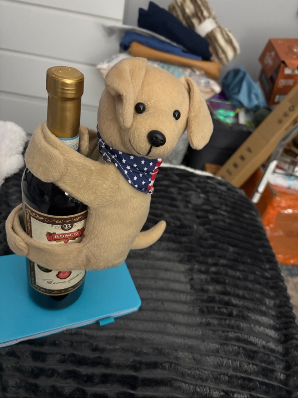 Wine Hugger with American Flag Bandana